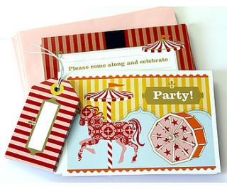 fun fair girl party invitation set of 10 by jane loves