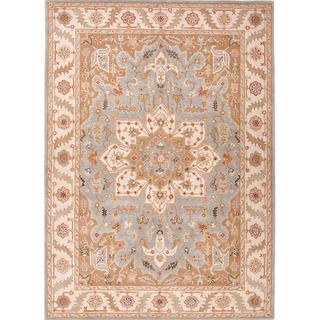 Hand tufted Traditional Oriental Pattern Blue Rug (2 X 3)