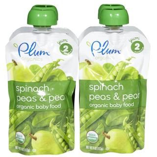 Plum Organics Second Blends 4 ounce Spinach Peas Pear (pack Of 4)