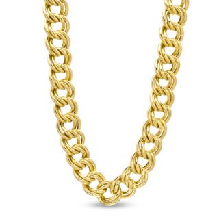 Elegance DItalia™ 15mm Double Link Necklace in Bronze with 14K Gold