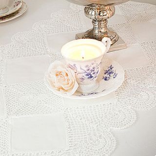 lace & linen table runner by flowerbug designs