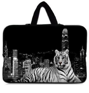 Fashion Designed black & Tiger 13" 13.3" inch Notebook Neoprene Soft Laptop Sleeve Case Carrying Bag Cover Pouch with Hidden Handle for Apple Macbook Pro 13" Retina Display Air 13/ Sony VAIO/Samsung/DELL inspiron Vostro Studio XPS 13/HP 