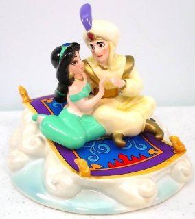 Disney's Aladdin & Jasmine on Carpet Ceramic Music Box  