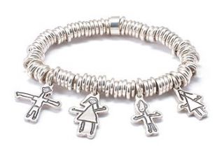 personalised sweetie bracelet   drawn by your child by fingerprint jewellery