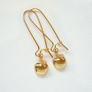 gold apple earrings by belle ami
