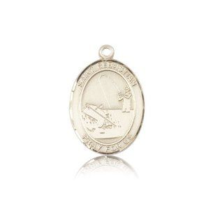 JewelsObsession's 14K Gold St. Sebastian Fishing Medal Pendants Jewelry