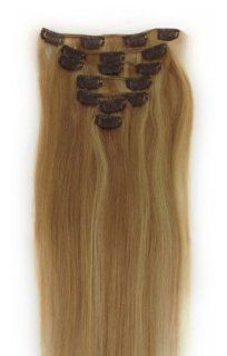 15"70g Honey Blonde with Bleach Blonde clips Hair Extensions in Fashion Hot Sale Health & Personal Care
