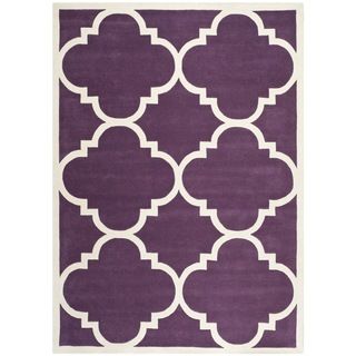 Contemporary Handmade Moroccan Purple Wool Rug (5 X 8)