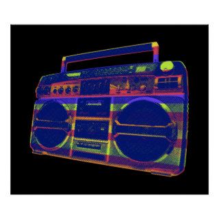Colorful Striped Boombox Print