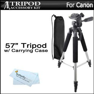 57 Camera Tripod w/ Carrying Case For Canon Powershot SX280 HS, SX280HS, ELPH 520 HS, ELPH 530 HS, ELPH 110 HS, ELPH 320 HS, 130 IS, A1300, A2300, A2400 IS, A3400 IS, A4000 IS, D20, SX260 HS, PowerShot G15, G16, SX510 HS, SX170 IS, S120 Digital Camera  Ca