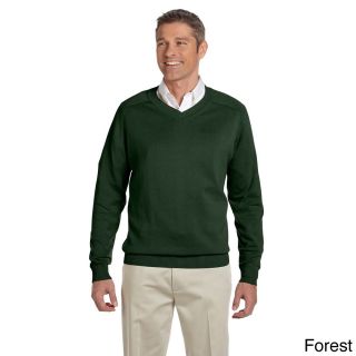 Devon and Jones Mens Cotton Long sleeve V neck Sweater Green Size 2XL