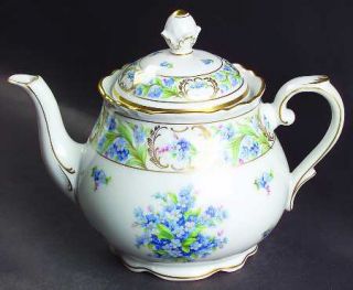 Schumann   Bavaria Forget Me Not Rim/Not Pierced Teapot & Lid, Fine China Dinner