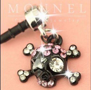 Ip531 Cute Black Skull Anti Dust Plug Cover Charm for Iphone 4 4s Cell Phones & Accessories