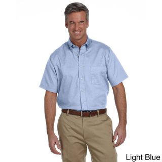 Van Heusen Mens Short sleeve Wrinkle resistant Oxford Blue Size XXL