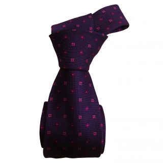 Dmitry Mens Luxurious Purple Patterned Italian Silk Tie