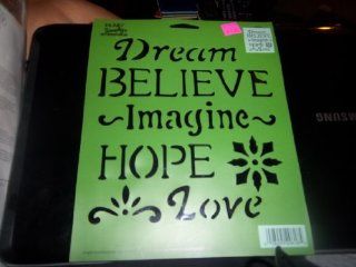 Plaid Simply Stencils Dream Believe Imagine Hope Love Theme  Paper Stencils 