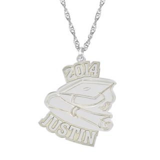 Graduation Pendant in Sterling Silver (3 8 Letters and 4 Numbers
