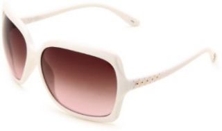 Jessica Simpson Women's J537 Rectangle Sunglasses,ite Frame/Smoke To Pink Gradient Lens,One Size Clothing