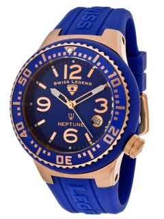 Unisex Rose Gold & Blue Neptune Watch by Swiss Legend Watches