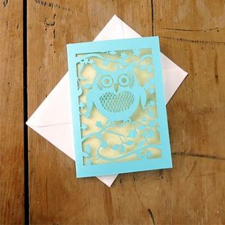 laser cut owl card by pogofandango