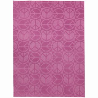Peace, Love   Pink Area Rug (5 X 7)