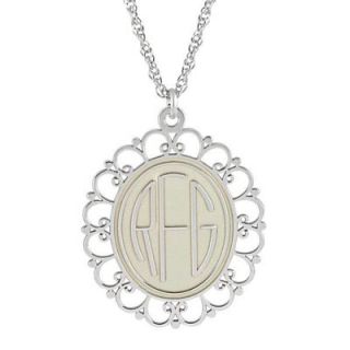Scalloped Edge Initial Pendant in Sterling Silver (3 Initials)   Zales