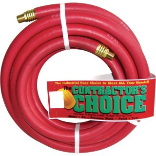 Industrial Red Rubber Hose — 3/4in. x 25ft., 1/2in. NPT Fittings, 200 PSI, Model# RR3/4X25-200-8MP  Air Hoses   Reels