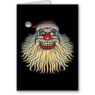 Scary Santa Clown Greeting Cards