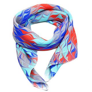 brooklyn hand marbled silk scarf by whitehorn