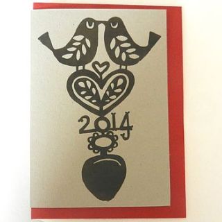 hand printed card 'love spoon' by ruth green design