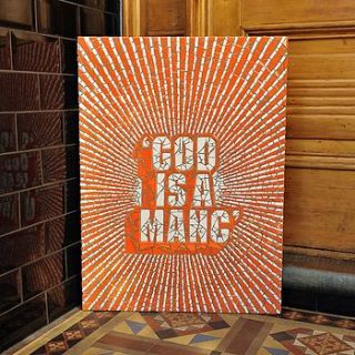 'god is a manc' mosaic wall art by amanda mccrann
