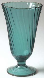 Jeannette Swirl Ultramarine (Blue Green) Footed Flower Vase   Ultramarine Blue G