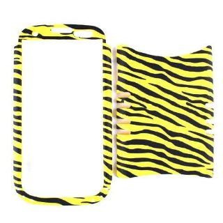 Cell Armor I747 RSNAP TE541 Rocker Snap On Case for Samsung Galaxy S3 I747   Retail Packaging   Yellow Zebra on Black Cell Phones & Accessories