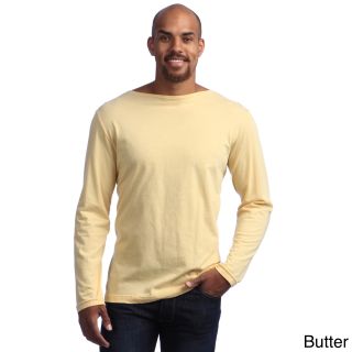 American Apparel American Apparel Unisex Long Sleeve Boat Neck Shirt Yellow Size XS