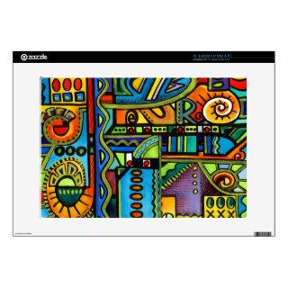 Lynne Neuman Whimsical Abstract Design #300 Decal For 15" Laptop