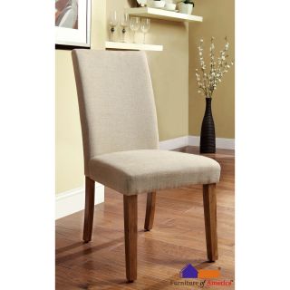 Furniture Of America Seline Ivory Linen Dining Chairs (set Of 2)