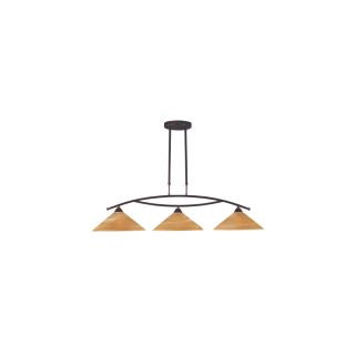 Westmore Lighting Elysburg 43 in W 3 Light Aged Bronze Kitchen Island Light with Tinted Shade