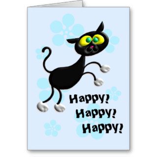 Happy Cat Dance Greeting Cards