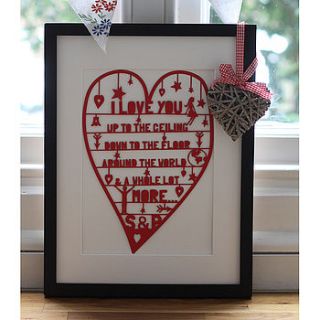 romantic heart papercut or print by mimi & mae