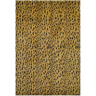 Handmade Soho Leopard Skin Beige New Zealand Wool Rug (6 X 9)