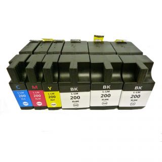 6 pack (3k/1c/1m/1y) Compatible Lexmark 200 Xl Ink Cartridge 14l0174 14l0175 14l0176 14l0177