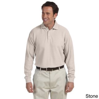 Chestnut Hill Mens Long sleeve Performance Plus Pique Polo Shirt Grey Size XXL