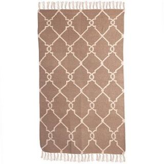 geometric wool rug beige by hunter jones