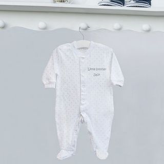 personalised 'little brother' star sleepsuit by my 1st years