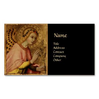 ANNUNCIATION ANGEL MONOGRAM, Red Ruby Gold Business Card Templates