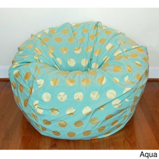 Ahh Products Delightful Dots 36 inch Washable Bean Bag Chair Blue Size Large