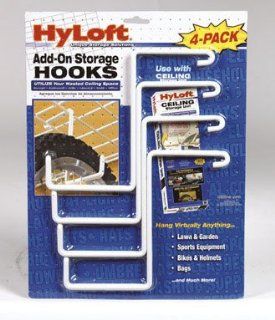 HyLoft  Add On Storage Hook Accessory for HyLoft Model 540 Ceiling Rack, 4 Pack