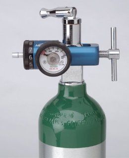 Medline Industries HCSB5415 Oxygen Regulator, Latex Free, 540 CGA Connector, 0 15 Liters per Minute, Brass