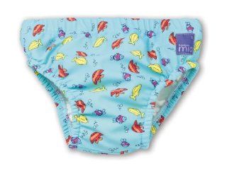 Bambino Mio Swim Nappy  Blue Fish Medium  Infant And Toddler Reusable Swim Diapers  Baby
