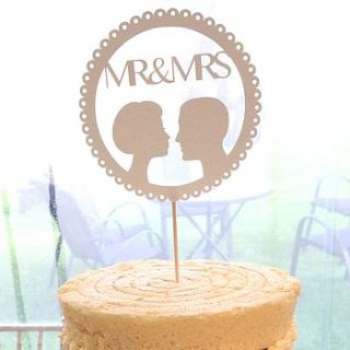 personalised silhouette cake topper by elinor rose wedding stationery